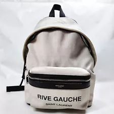 Saint Laurent BackPack Bag White Coated Canvas 3249867