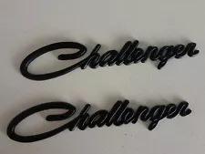 2x Challenger Replacement Emblems Decal for Chrysler Genuine, Black, New