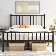 Metal Bed Frames with Headboard Bed Platform for Home Furniture/Easy Assembly