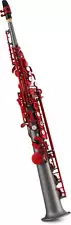 Growling Sax Red Lava Gen 2 Soprano Saxophone - Black with Red Keys