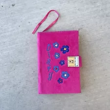 Vintage 2000's Y2K Pink Soft Diary Lock With Fake Lock Floral Nostalgic