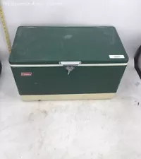 Coleman Green White Heavy-Duty Rectangular Shape Cooler Ice Chest For Camping