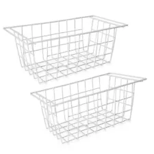 2 Pack Chest Freezer Baskets Multiple Uses Storage Organizer Bins Stackable Wire