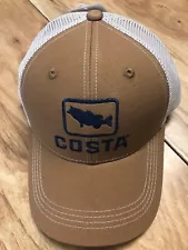 BRAND NEW COSTA DEL MAR BASS TRUCKER CAP HAT BROWN - HOT HOT