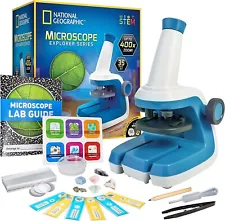 NATIONAL GEOGRAPHIC Microscope For Kids Explorer Series 400x Zoom 35 Pieces Set