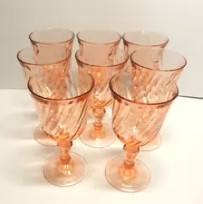 Set of Pink Depression Aroroc Luminarc Water Goblets