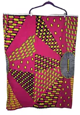 Veritable Dutch Wax Hollandais VLISCO 64”x 44” Pink African Print Textile