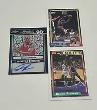 Dennis Rodman Bulls Black Shimmer Signed # 8/ 49- Topps/ All Star (3) Card Lot!