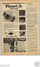 1949 PAPER AD Garden Tractor Planet Jr Harrowing Cultivator Plowing Mowing Snow