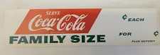 Coca-Cola 1950's original cardboard advertising sign for Family Size Coke NOS