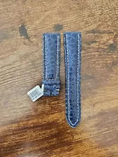 Vintage Breitling OEM 22mm Blue Croco Alligator Leather Strap For 18mm Buckle