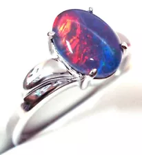 Australian Opal Ring For Sale Natural Black Triplet Opal Ring FREE JEWELLERY BOX