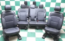 *RESKIN* 17' EXPLORER Leather Black Power Buckets 2nd 3rd Row Backseats Seat Set