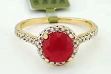 GENUINE 1.52 Cts RUBY & DIAMOND RING 10K GOLD - Free Certificate Appraisal