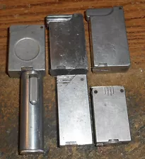 VINTAGE UNKNOWN ALUMINUM BLOCK LIGHTER LOT/6 DIFFERENT/RARE!