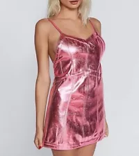 For Love & Lemons Luna Metallic Mini Dress Sz S Pre Owned