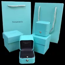 Tiffany & Co Engagement Ring Set /2 Boxes+2 Bags+2 Pouches+2 Outer Box