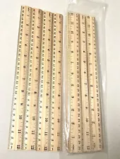 16 piece Wooden Rulers Lot, 12 Inch 30 cm New In Package