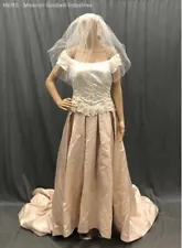 Vintage Mori Lee Off The Shoulder Mermaid Beaded Floral Design Wedding Dress