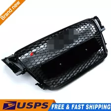 Front Mesh RS5 Style Bumper Hood Hex Grille Black For 2008-2012 Audi A5/S5 B8 8T