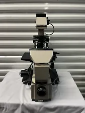 Olympus inverted research microscope, model IMT-2, with light source & extras