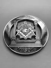 Masonic Metal Chrome Master Mason Pillars Auto Car Emblem