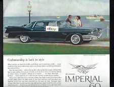 CHRYSLER 1960 IMPERIAL 4 DOOR BLACK SEDAN CRAFTSMANSHIP IS BACK IN STYLE AD