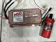 MSD Ignition Box 6AL Built In Rev Limiter PN 6420 w/ MSD Blaster II Coil (USED)