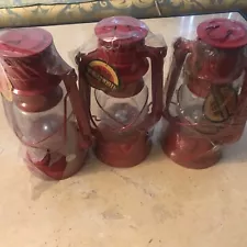 Antique Red Lantern 3 Piece