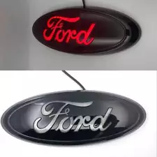 9 inch Red LED Emblems For Ford F150 05-14 Front/Rear Black Housing Badge