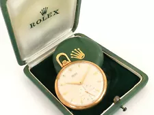 Authentic VTG ROLEX Mechanical Hand-winding Au750 K18 Yellow Gold Pocket Watch