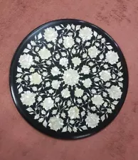 15 Inches Marble Coffee Table Top Floral Art Inlay Work Balcony table for Hotel