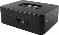 KYODOLED Large Cash Box with Combination Lock Safe Metal Money Box with Money...