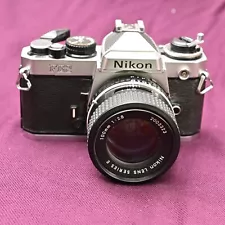 Nikon FE2 SILVER CAMERA+Nikon 2.8/100MM AiS SERIES E/ PLEASE READ