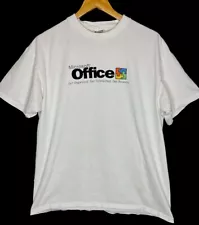 Vintage 90s Microsoft Office T Shirt Computers Tech White Retro Sz XL