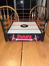 2010 Mattel WWE Raw Wrestling Ring for Action Figures Spring Loaded Mat