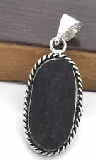 Black Tourmaline Gemstone Ethnic Handmade Pendant Jewelry 0.8" P 4040