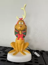 Christmas Lighter Blow Mold Outdoor Decor Grinch Max With Antler Dr. Seuss, 24in