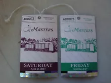 2 TWO Rare 2019 MASTERS DAILY TICKETS Low # AUGUSTA GOLF TIGER WOODS Wins