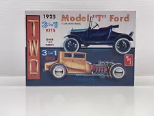 AMT 3in1 1925 Model "T" Ford 1/25 Scale Car Plastic Model Kit 626 NIOB