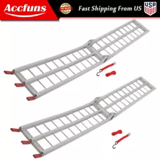 2pcs ATV UTV 7.5' Aluminum Folding Loading Ramps For Motorcycle Truck Lawn Mower