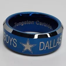 Dallas Cowboys Ring NFL Football 8mm Blue & Silver Ring #dallas #cowboys #nfl