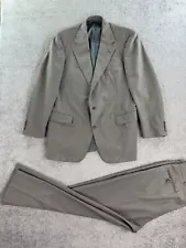 Polo Ralph Lauren Suit 44 L Taupe Wool Nailhead Designer Luxury 38x32 Blue Label