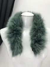 Arctic Fox Tail Real Fur collar / scarf Green for Winter Coat Jacket 46916