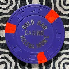 Gold Bar $1.00 Helena, Montana Gaming Poker Casino Chip A3