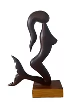 Wooden Carved Mermaid Figure Home Decor Handmade From Costa Rica