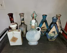 Lot of 8 Jim Beam Collectible Decanters Bottles from Mid-Century