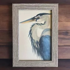 Great Blue Heron bird watercolor Giclée print of a painting framed