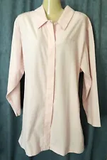 Vintage Mary Kay Consultant Cosmetology Coat Sz M Smock Jacket Pink Embroidered