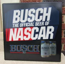 Busch The Official Beer Of NASCAR Light Up Vintage Wall Sign Works VG Cond 1991